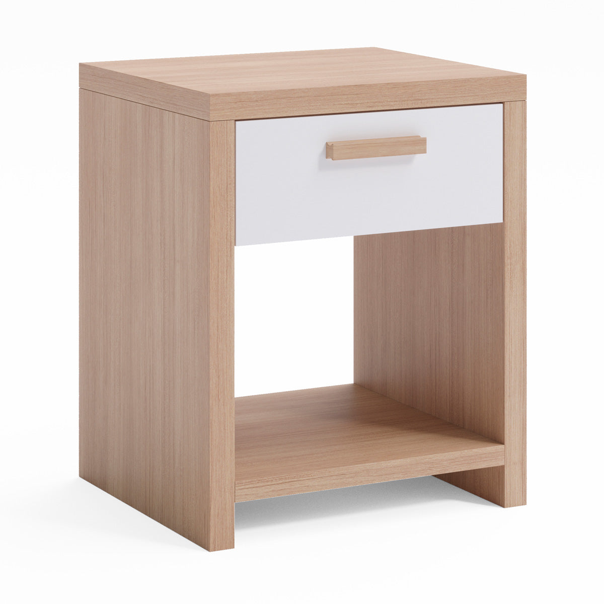 Oak Colour Wooden Bedside Table (Melody Collection)