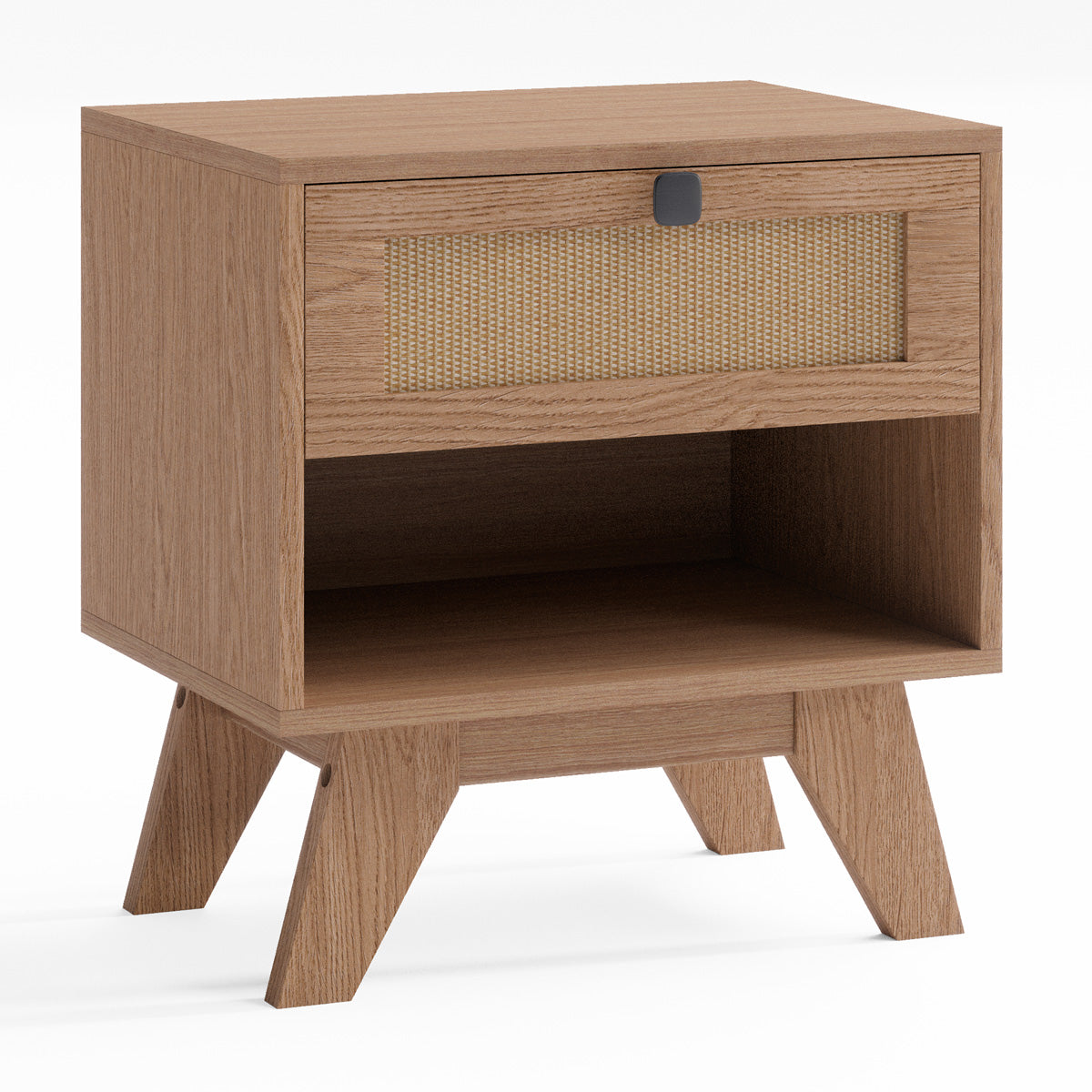 Rattan Cane Wooden Bedside Table (Talia)