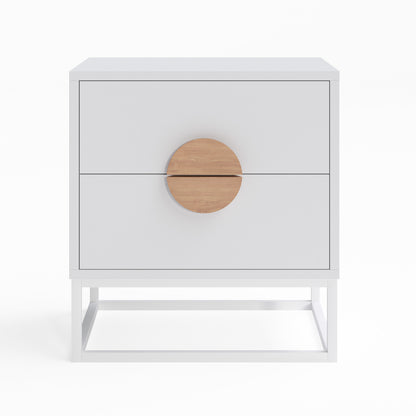 White Wooden Bedside Table (Zodiac Collection)