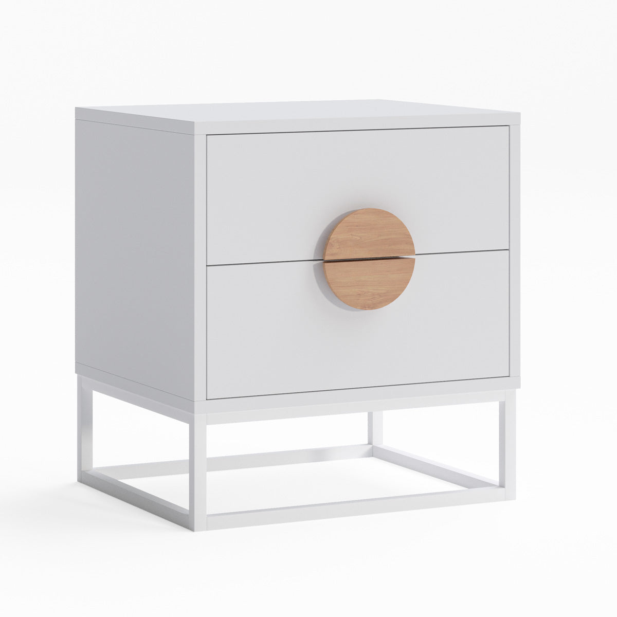 White Wooden Bedside Table (Zodiac Collection)