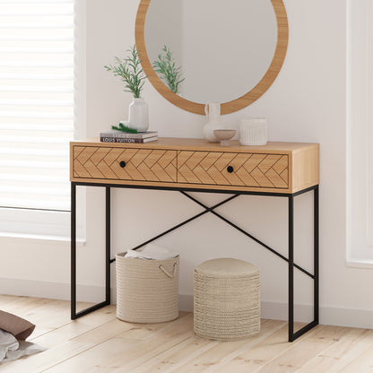 Wooden Hallway Console Table (100cm Carve Collection)